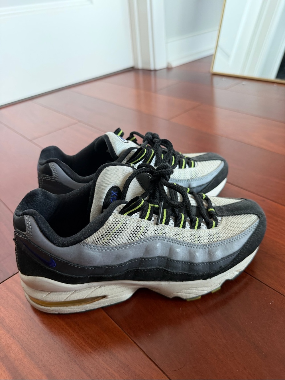 Nike Air Max 95 Mesh & Suede Sneakers in Black, Gray, White